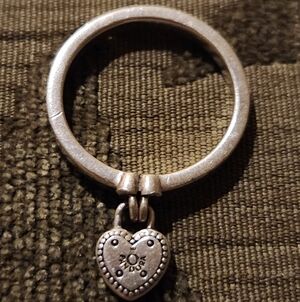 Retired Pandora Heart Lock Dangle Ring